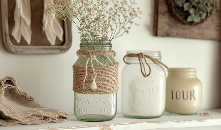 DIY Yarn Wrapped Glass Vase